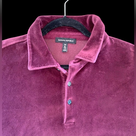 Banana Republic Burgundy Velour Polo – XL - Picture 3 of 6